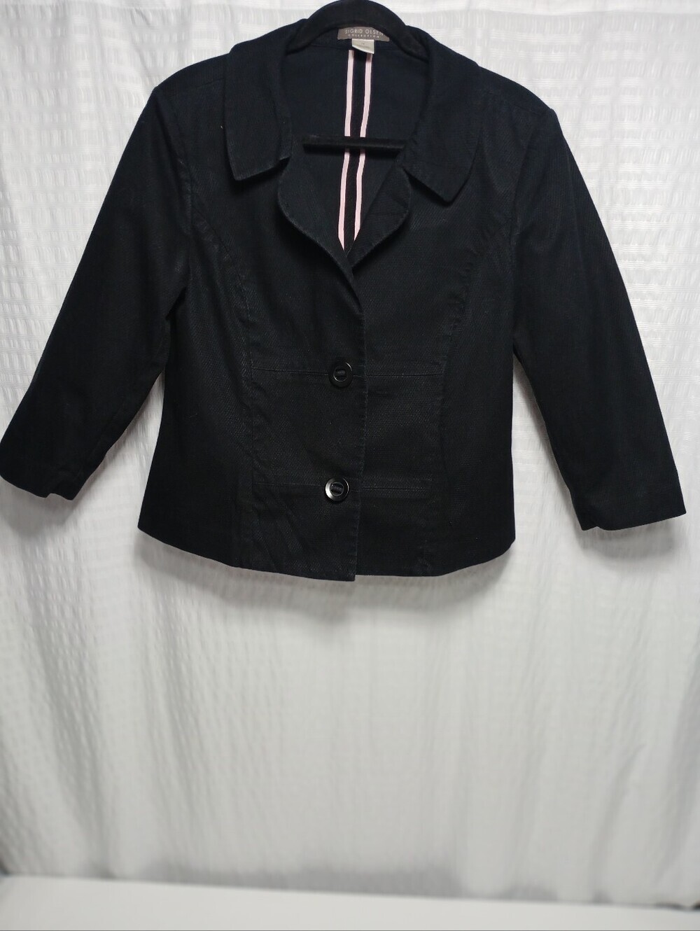 Sigrid Olsen Collection Double Button 3/4 Sleeve Cotton Jacket. Size 14